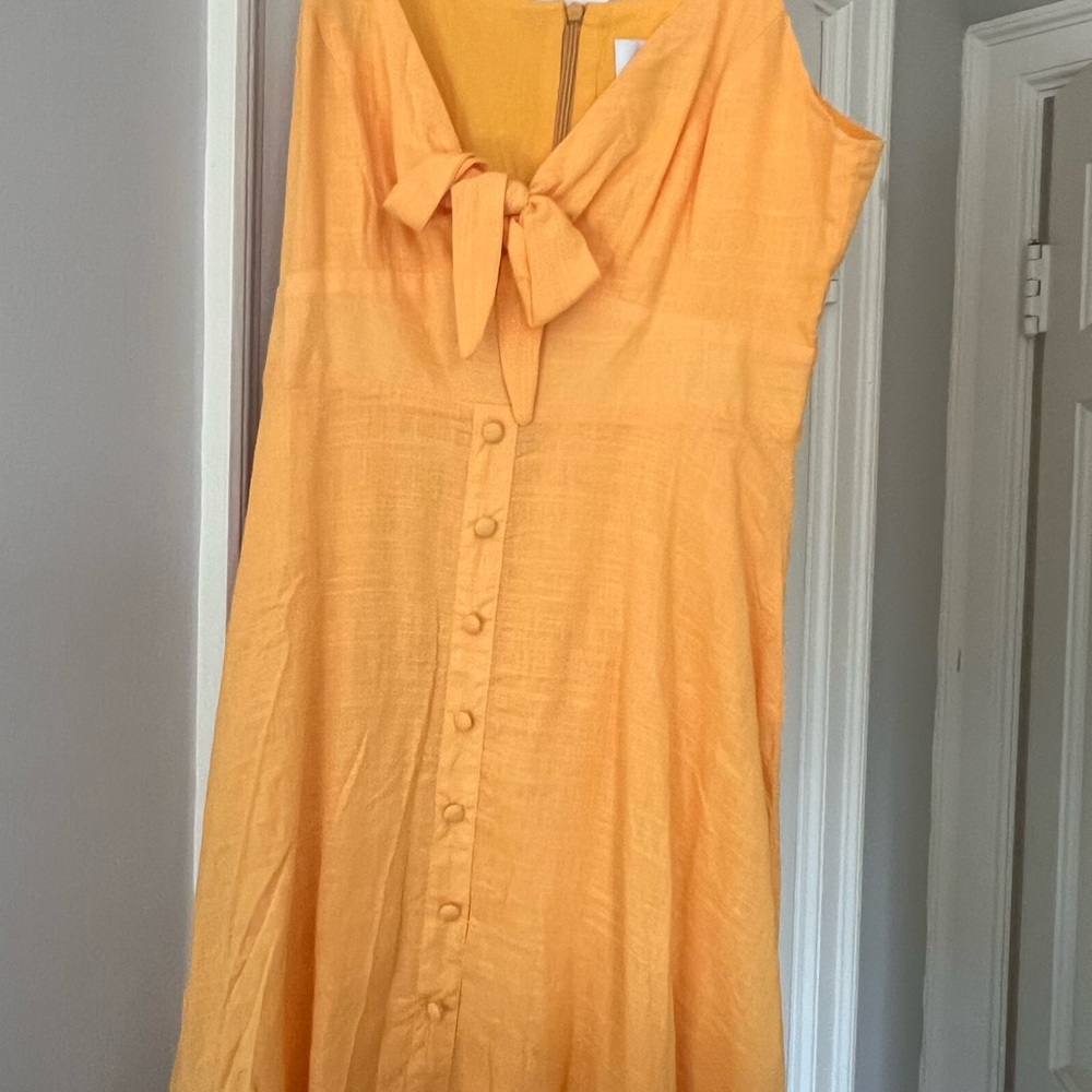 Elegant Orange Sleeveless Dress